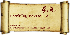 Godány Maximilla névjegykártya